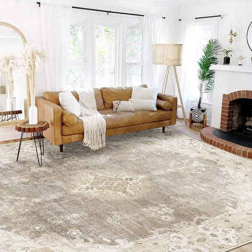 Miniatura 108 de MUJOO Alfombra Pasillo Runner 2'x8' Azul Gris Alfombras Largas Boho Lavable a Máquina Antideslizante para Entrada Cocina Baño Dormitorio Retro Suave