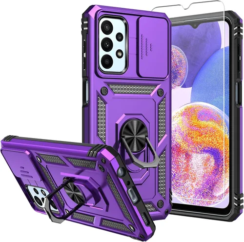 Miniatura 8 de Funda protectora para Galaxy A23 5G, con protectores de pantalla y funda para cámara, grado militar, 16 pies. Funda a prueba de caídas con función