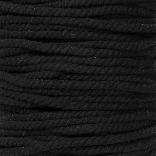 Miniatura 39 de Cuerda de algodón trenzado súper suave de 3 hebras (negro, 1 pulgada x 10 pies)