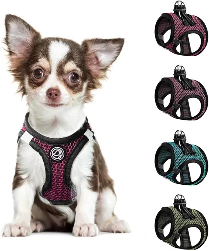 Miniatura 9 de Arnés para perros – Chaleco transpirable para cachorros para perros pequeños, arnés de malla para gatos (negro, S)