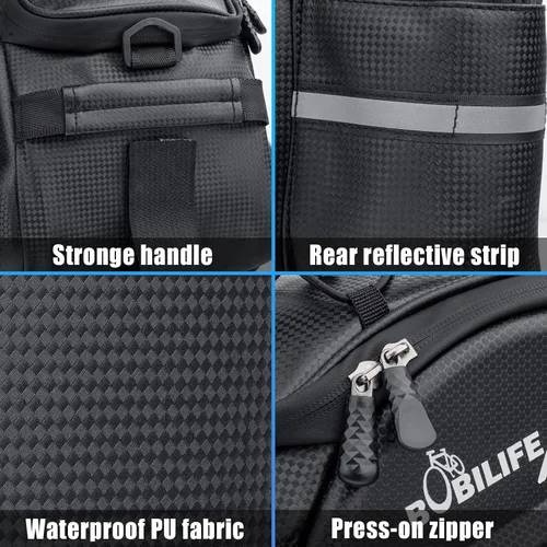 Miniatura 6 de Bolsa de transporte para maletero de bicicleta, impermeable, para viajes, expedición, bolsa de transporte para casco de carga con soporte