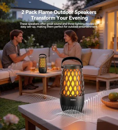 Miniatura 10 de Altavoces para exteriores, regalos para hombres, altavoz Bluetooth con luces, multisincronización, hasta 100 altavoces, emparejamiento automático