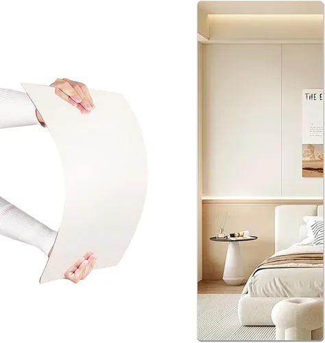 Miniatura 8 de iCAGY Espejo acrílico de cuerpo completo, espejo de pared autoadhesivo inastillable, ultrafino, 0.06 pulgadas, ligero para gimnasio en casa