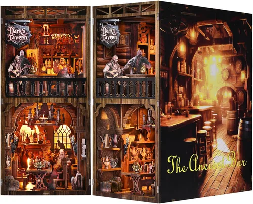 Miniatura 9 de Kit de Rincón de Libros, Kits de Rincón de Libros para Adultos, Construcción de Modelo de Rincón de Libros DIY, Rompecabezas de Madera 3D DIY