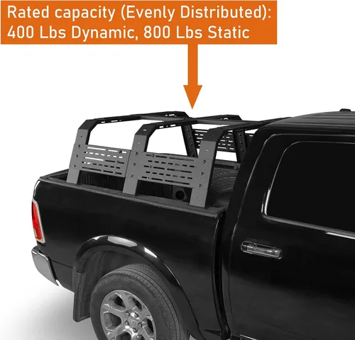 Miniatura 5 de Hooke Road Estante de Cama Overland de 18.8" de Alto para Camiones de Tamaño Completo Sin Rieles de Cama - Compatible con Ford F-150 y Raptor, Dodge