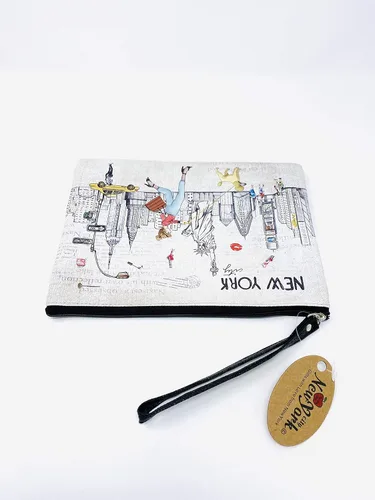 Miniatura 5 de Bolso grande de la mano del bolso del maquillaje del bolso de la cremallera del recuerdo de Nueva York para niñas y mujeres, JP-330133A, Bolso