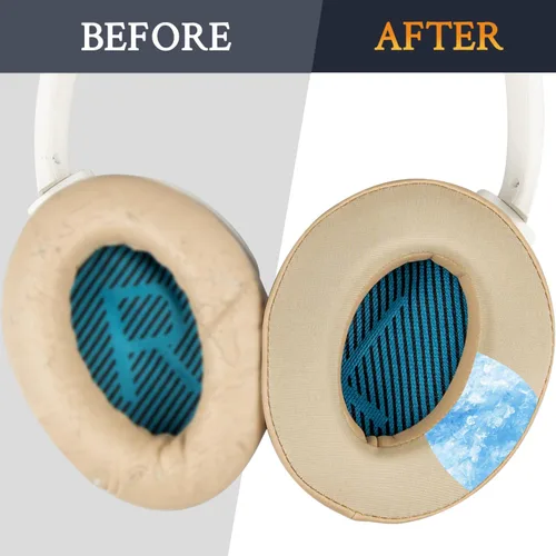 Miniatura 4 de SoloWIT Almohadillas de gel refrescante para auriculares Bose, almohadillas de repuesto para Bose QuietComfort 15 QC15 QC25 QC2 QC35/Ae2 Ae2i Beige
