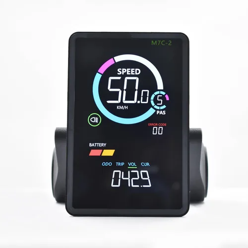 Pantalla Ebike, protocolo UART No. 2, 24V-60V ABS Colorido Ciclismo Computadora con Puerto de Carga para Dispositivos Móviles, Pantalla LCD Vertical
