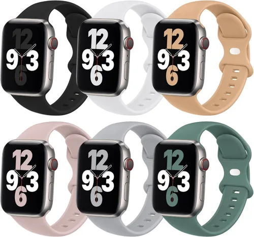 Miniatura 9 de Paquete de 6 correas deportivas compatibles con Apple Watch Band de 1.496 in 1.575 in 1.614 in 1.654 in 1.732 in 1.772 in 1.811 in 1.929 in
