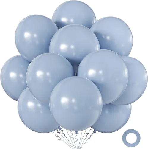 Miniatura 43 de KALOR Globos color morado ceniza de 18 pulgadas, 10 globos de látex mate, globos redondos grandes para bodas, baby shower, fiestas de cumpleaños