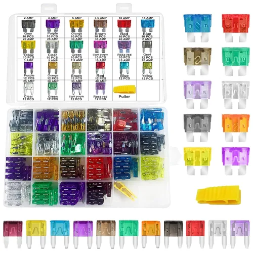 Miniatura 10 de MuHize Kit de fusibles de hoja – Surtido de 200 fusibles de hoja estándar (2A 3A 5A 7.5A 10A 15A 20A 25A 30A 35A), repuesto para marino, barco, RV