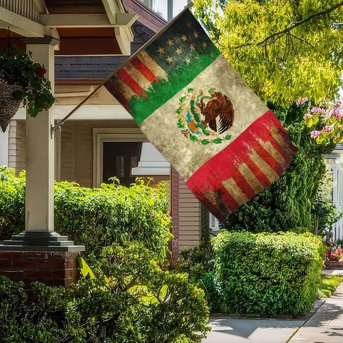 Miniatura 2 de NASIAN Bandera de México, banderas mexicano-americanas para exteriores, 3 x 5, doble cara, México, Estados Unidos, bandera de la amistad, bandera