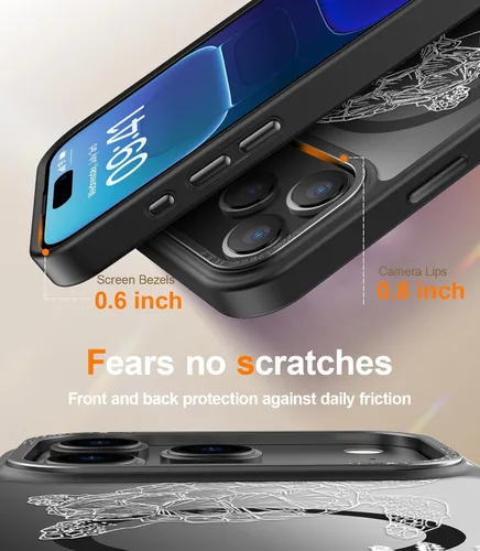 Miniatura 133 de Goodon para iPhone 15 Pro Max con protector de pantalla de privacidad, compatible con Magsafe, funda translúcida mate a prueba de golpes - Linda