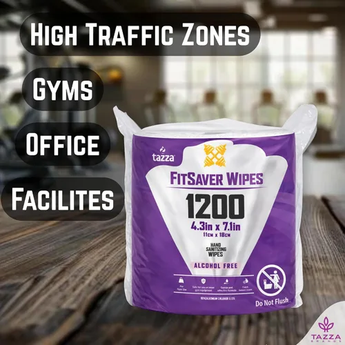 Miniatura 2 de Tazza TAZZAWP1200 Toallitas húmedas - 4 x 1200 unidades, toallitas duraderas pre-saturadas de limpieza para equipamiento de gimnasio. ¡1 centavo por