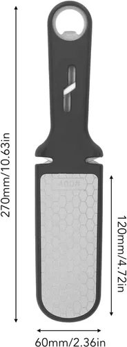 Miniatura 2 de Afilador de cuchillos de doble cara, piedra de afilar cuchillos portátil multifunción 6 en 1, piedra afiladora de cuchillos manual para cocina