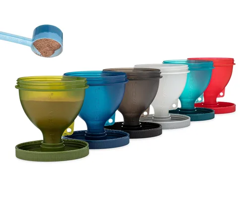 Miniatura 3 de Hydra Cup [6 Pack] Set de Embudos ProStand con Soporte para Llenar Botellas de Agua, Botellas Agitadoras con Polvo de Proteína, Set