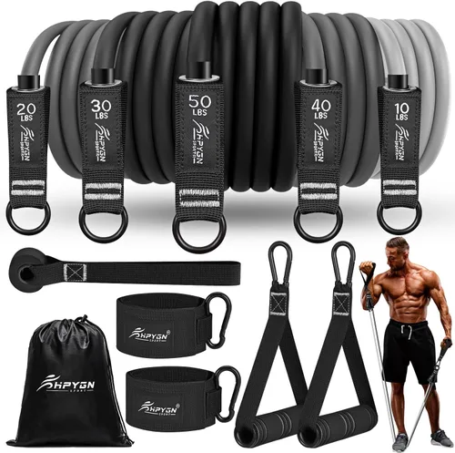 HPYGN Bandas de resistencia, bandas de ejercicio para entrenamiento, bandas de entrenamiento para hombres, banda de fitness con asa, anclaje de