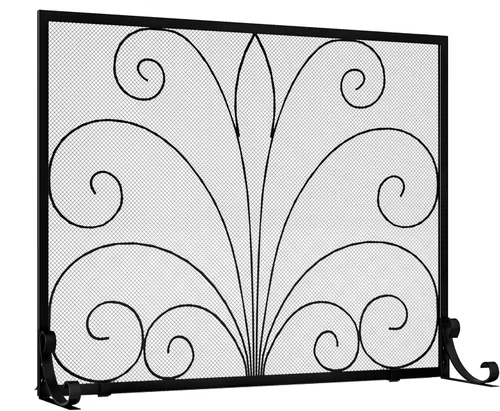 Miniatura 9 de Fire Beauty Pantalla para chimenea, hierro forjado hecho a mano, malla de metal para fuegos de horno, protector de chispas seguro, accesorios