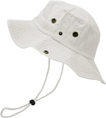 Miniatura 21 de Glory Max Sombrero de pescador de algodón lavado con correa de barbilla gorra de pesca Sun Safari Boonie Negro