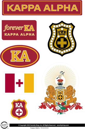 Miniatura 6 de Hojas de calcomanías Fraternity Kappa Alpha – Calcomanías de vinilo diseñadas a medida de la marca Fraternity con diseños oficiales, adhesivo