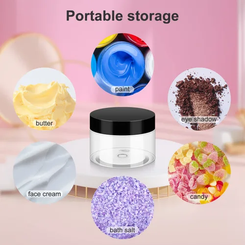 Miniatura 5 de Loretoy Paquete de 36 tarros de plástico de 4 onzas con tapas, sin BPA, reutilizables, rellenables, recipientes de cosméticos transparentes