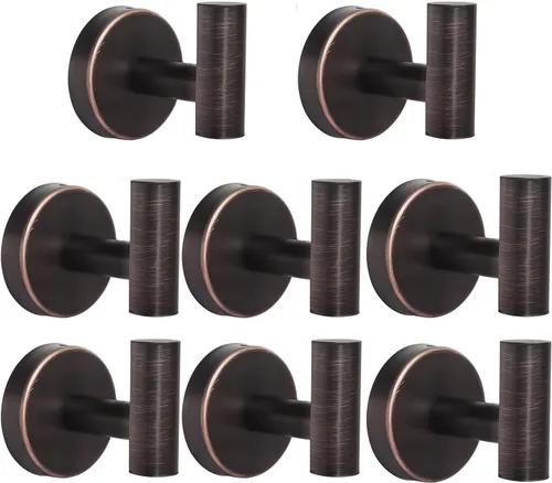 Miniatura 9 de Ganchos para toallas de baño, para bata de baño, gancho de pared negro mate, gancho de pared de acero inoxidable resistente para colgar puerta
