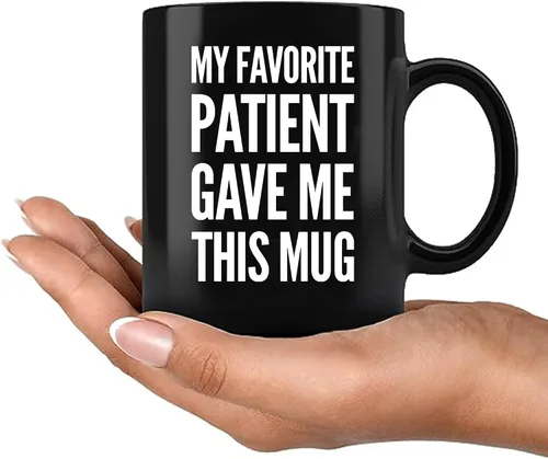 Miniatura 8 de Taza de cerámica con texto en inglés My Favorite Patient Gave Me This para el doctor de familia, regalo de agradecimiento para enfermera, doctorado