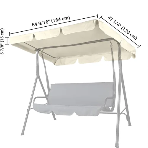Miniatura 2 de Yescom - Cubierta de repuesto para toldos de sillas oscilantes UV30 + 180 gsm, Beige