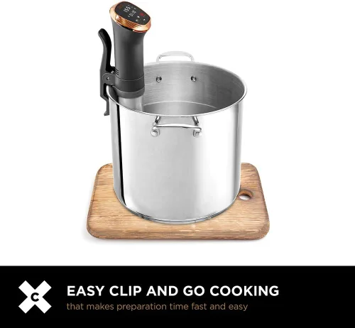Miniatura 8 de Crux Sous Vide - Cocina de precisión, cocina lenta de estilo profesional saludable, bomba silenciosa de 360 grados, pantalla táctil retroiluminada