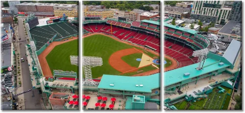 Miniatura 34 de TUMOVO American Sports - Decoración de pared Wrigley Stadium, 3 piezas, arte de pared de estadio de béisbol, cuadros para decoración del hogar