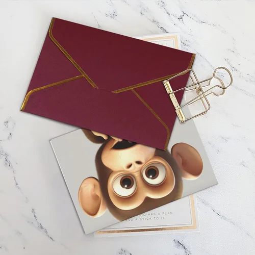 Miniatura 8 de The Silent Monkey - Tarjetas de felicitación impresas, tarjetas en blanco de 4.5 x 6 pulgadas con sobres para todas las ocasiones, cumpleaños, Rojo