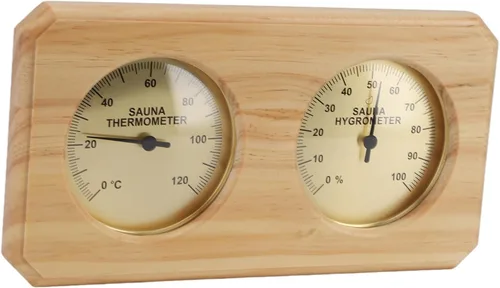 Miniatura 9 de 2 in 1 Sauna Thermometer and Hygrometer,Wooden Sauna Thermometer Hygrometer with Temperature and Humidity Measurement, Wall Mounted for Hotel Sauna