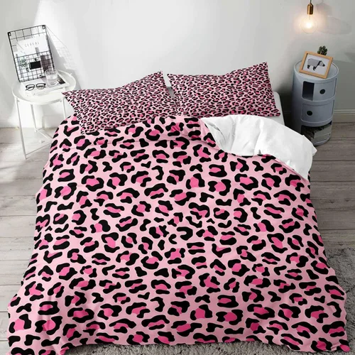 Miniatura 10 de LUVIVIHOME Funda de edredón de leopardo de lujo, 2 piezas, funda de edredón individual, ropa de cama con estampado de guepardo marrón, funda