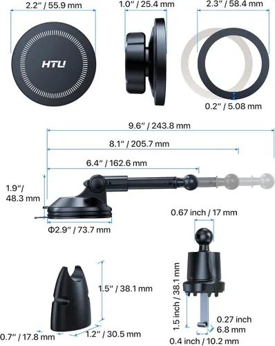 Miniatura 9 de HTU Soporte de automóvil Magsafe actualizado 2026 [80 libras de succión más fuerte y grado militar] Potente soporte magnético para teléfono celular