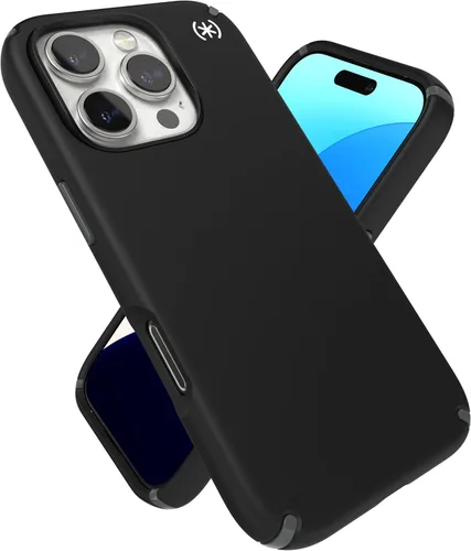 Miniatura 14 de Speck PRESIDIO2 PRO - Funda para iPhone 17, compatible con MagSafe, funda protectora delgada, color negro/gris pizarra/blanco