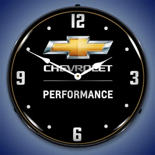 Miniatura 2 de Chevrolet Performance Reloj de pared LED, Retro/Vintage, iluminado, 14 pulgadas