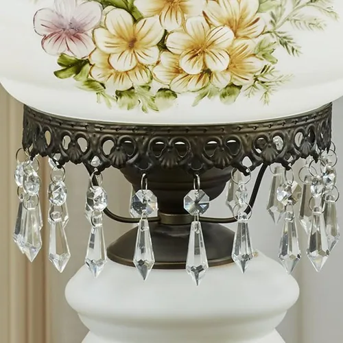 Miniatura 6 de Touch of Class Abigail Lámpara de Mesa de Salón Estilo Huracán – Estética Victoriana Antigua – Pintada a Mano – Diseños Florales – Iluminación