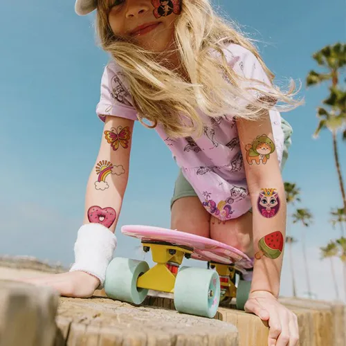 Miniatura 5 de CHARLENT 204 tatuajes temporales envueltos individualmente para niños, divertidos tatuajes para niños y niñas, regalos de fiesta de cumpleaños