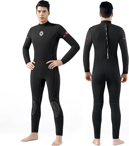 Miniatura 7 de Traje de neopreno de cuerpo completo de 0.118 pulgadas para hombre, traje de neopreno para agua fría para surf, buceo, esnórquel, natación, kayak