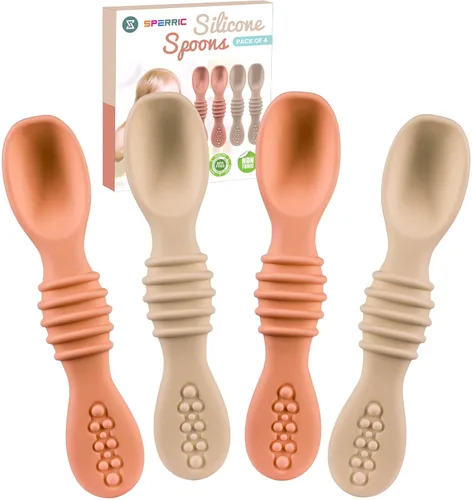 Miniatura 10 de Cuchara de silicona para bebé, destete LED para bebés, cucharas de bebé de primera etapa, juego de cucharas de alimentación para bebés, apto