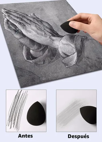 Miniatura 8 de 43 piezas de difuminos y tortillones mezcladores de arte en papel, herramientas de dibujo con raspadores limpiadores de bocetos, esponja