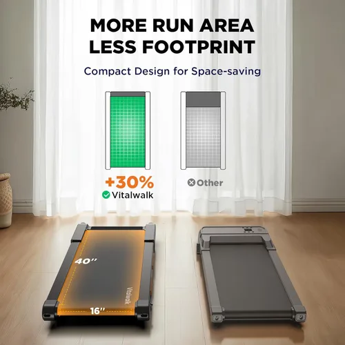 Miniatura 2 de Vitalwalk Walking Pad Treadmill with Incline, Full Deck 15% Auto Incline, Portable Under Desk Treadmills for Home Office, 350LBS, 3.0HP Brushless