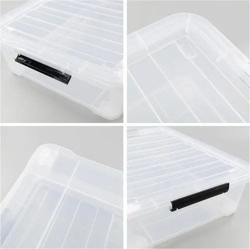 Miniatura 3 de Zopnny Paquete de 3 cajas de almacenamiento de plástico de 40 cuartos de galón, contenedor de almacenamiento grande transparente debajo de la cama
