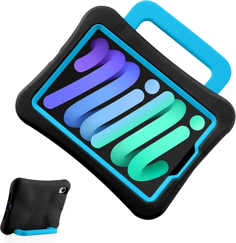 Miniatura 13 de Funda para Niños para iPad mini 7 (A17 Pro) 2024/iPad Mini6 2021, Peso Ligero Resistente/A Prueba de Golpes/A Prueba de Caídas con Asa/Soporte