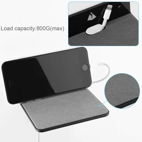 Miniatura 5 de Soporte de altavoz de pared pequeño, soporte para cámara web, teléfonos celulares, enrutador de malla, estante de exhibición acrílico (negro)