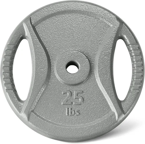 Amazon Basics Placas de peso de agarre de 1 pulgada, hierro fundido, entrenamiento de fuerza, gimnasio en casa