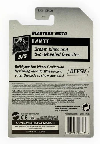 Miniatura 2 de Hot Wheels 2018 50 aniversario HW Moto Blastous Moto (Motorcycl) 179/365, granate