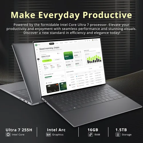 Miniatura 3 de Dell XPS 14 14.5" 3.2K Touchscreen Laptop, Intel Core Ultra 7 255H, 16GB LPDDR5X, 1.5TB Storage (512GB SSD+1TB Docking Station), Backlit Keyboard