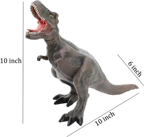 Miniatura 7 de Alcancía T-Rex de dinosaurio marrón resina, regalo de cumpleaños para niños.