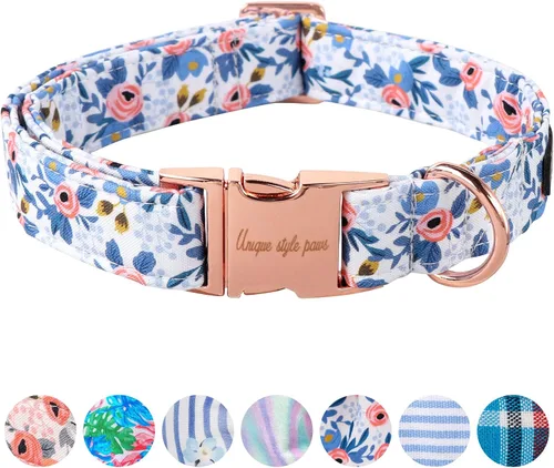 Miniatura 35 de Unique style paws - Collar para perro con hebilla de metal, naranja, duradero, lindo collar para perros pequeños, medianos y grandes